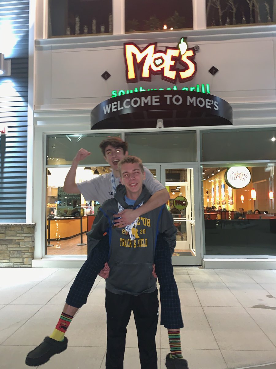 Congratulations to these 2 amazing Littleton Track &amp; Field athletes! They both broke school records tonight at the state Div-5 meet.  Reed Cherry in the 600 with a 1:23.82 and Garrett Rieden in the 1,000 with a 2:35.22. Celebrating at Moe's in Littleton. <a href="/lps_athletics/">Mike Lynn</a>