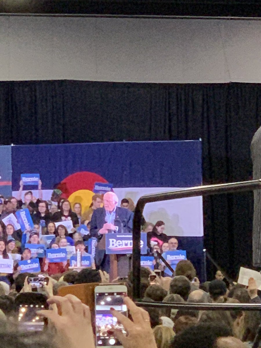 some_firey_edge's tweet photo. I’m super far and can’t see but, BERNIE!!! 
#notmeUs #coloradorally #denver #bernieforpresident #bernie2020 https://t.co/LzT14rnyxR