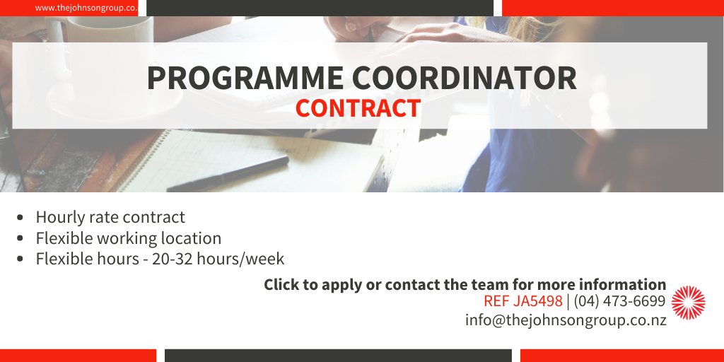 TJGRecruitment's tweet photo. 📢📢 We are looking for an experienced PROGRAMME COORDINATOR to join a small, collegial team with the objective of planning and managing an organisational transformation strategy. Click to apply now or contact the team on (04) 473-6699 quoting Job# JA5498. https://t.co/6dMCfc09ZG https://t.co/iYX6eLz5c1
