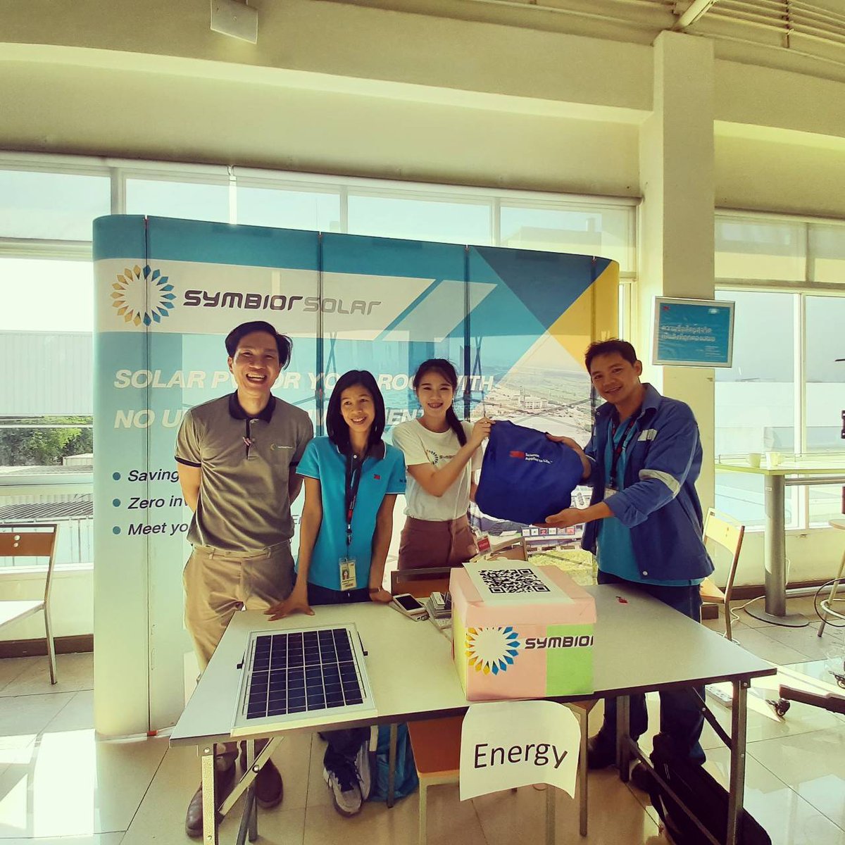 SymbiorSolar's tweet photo. Big thanks to #3M for inviting #Symbior Solar to join the #EHS &amp; #Sustainability day at Ladkrabang plant. It was a great event and gave us a unique opportunity to discuss with 3M employees the benefits of #Solar energy, and how our joint project aligns with 3M's overall strategy. https://t.co/FsOL3mk67E