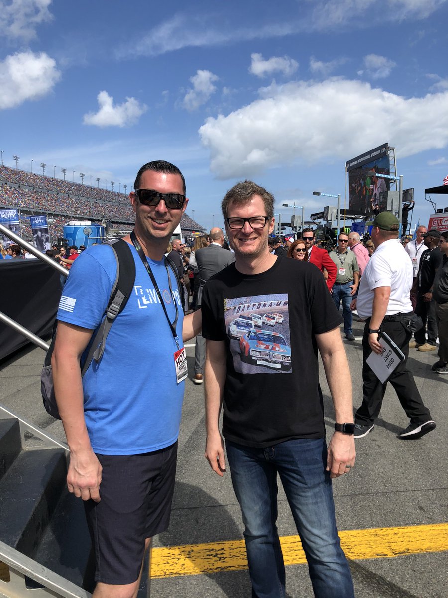 It was great seeing <a href="/DaleJr/">Dale Earnhardt Jr.</a> today. 

Don’t forget to go follow <a href="/FilterTime/">FilterTime.com</a> which is owned by <a href="/DaleJr/">Dale Earnhardt Jr.</a> and <a href="/BlakeKochRacing/">Blake Koch</a> #daytona500