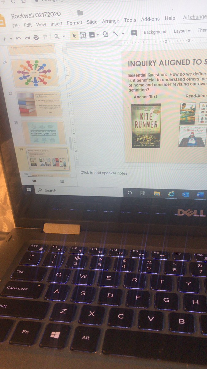 jenplucker's tweet photo. Putting some last minute finishes on the slideshow for tomorrow’s learning with some amazing ELA leaders!  #ELARockwall @mackinclassroom https://t.co/I7RDgiMU0b