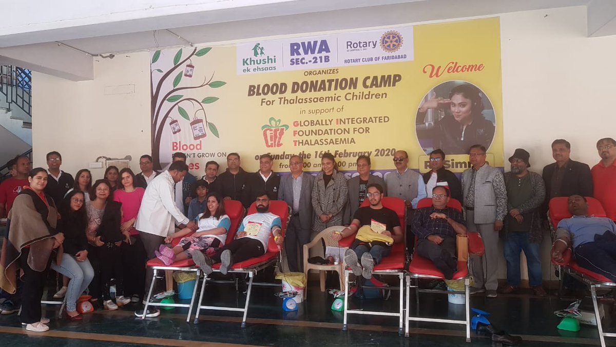 Gbnsrsecschool's tweet photo. Voluntary Blood donation camp was organised at GBN SR SEC school 21-D in association with Khushi - Ek ehsaas , RWA 21-B And Rotary club of
Faridabad in support of Globally Integrated Foundation for Thalassaemia.
Giving the gift of life.
#blooddonation #smilegifters #savealife https://t.co/n6YYN5iecN