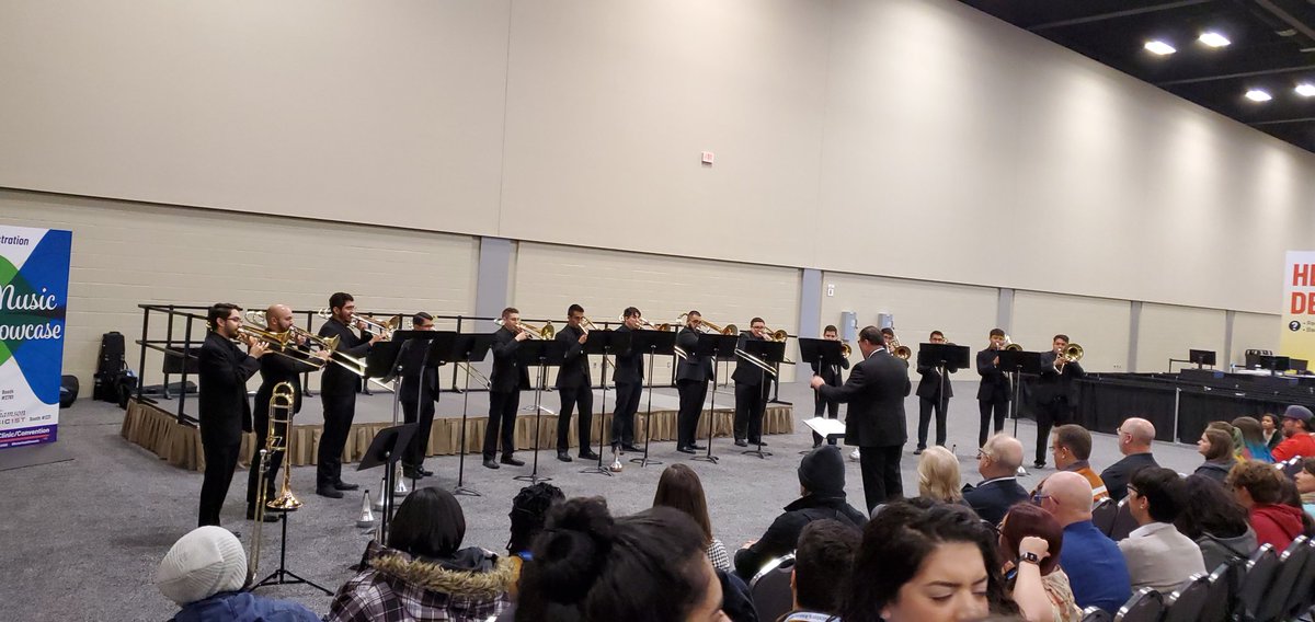 PDiazIII_JHS's tweet photo. Bumped into 2014 El Dorado grad, and a former Aztec Band drum major, Anthony Zavala.  He performed with the UTEP trombone choir at TMEA. He spent a few years in Germany but is back in El Paso as an aspiring educator. #TeamSISD https://t.co/2XA8Mqrext