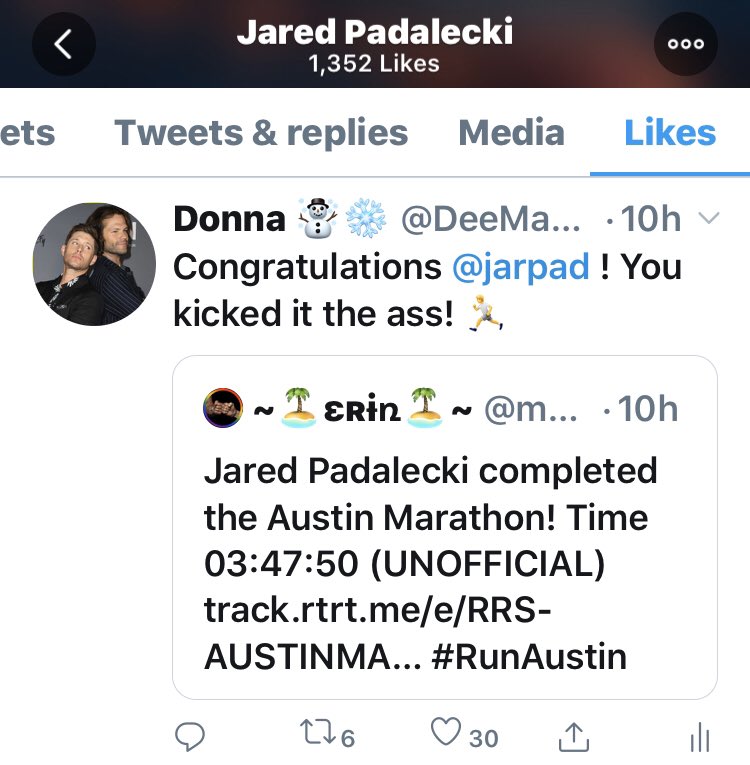 Thanks @jarpad you made my night! 😊 And congrats again, on your amazing accomplishment today #AustinMarathon2020 #KickItInTheAss