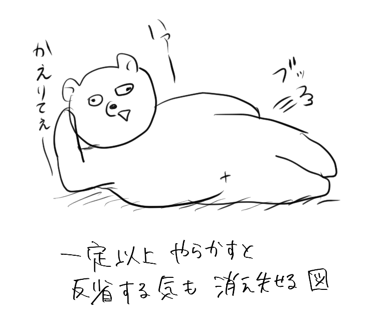 毎回苦手な客の時にやらかすんだコレが。きっとまたやからすぞ。反省してるんだけど多分心の奥底に反逆のカリスマが巣食ってる、まゆげ剃り込んでるよ奴は 