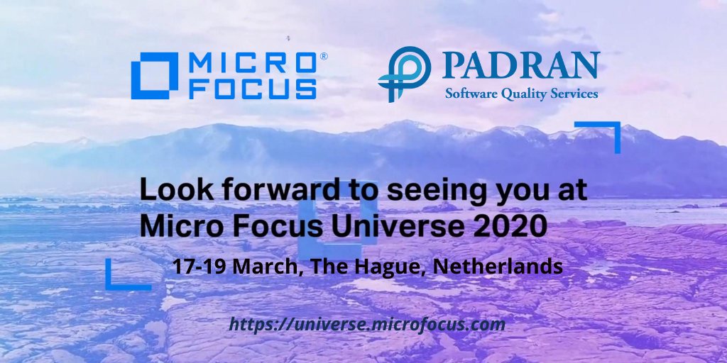PadranInc's tweet photo. Padran Software Quality Services will be participating to the Universe 2020, primary customer event of the Micro Focus, which will be held in The Hague, Netherlands on between March 17th and 19th 2020.
#Padran #MicroFocus #Universe2020 #Networking https://t.co/9BrmCZA16t