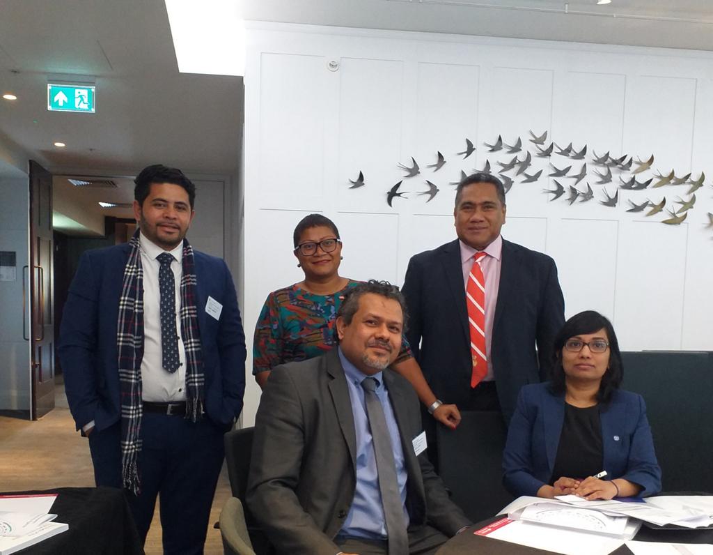 #pacificrepresent At the #connectivityagenda mtg, London hosted by <a href="/commonwealthsec/">The Commonwealth</a> PIPSO CEO w. Pacific Is reps frm Tonga (P.Mau), Samoa (I. Lautasi) &amp; Vanuatu (H.E Amb. Licht) &amp; ComSec staff Radika. 3 days to look at digital transfmn in trade &amp; investmt, &amp; private sector dev.
