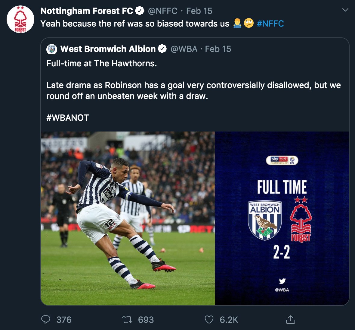 West Bromwich Albion tweet media
