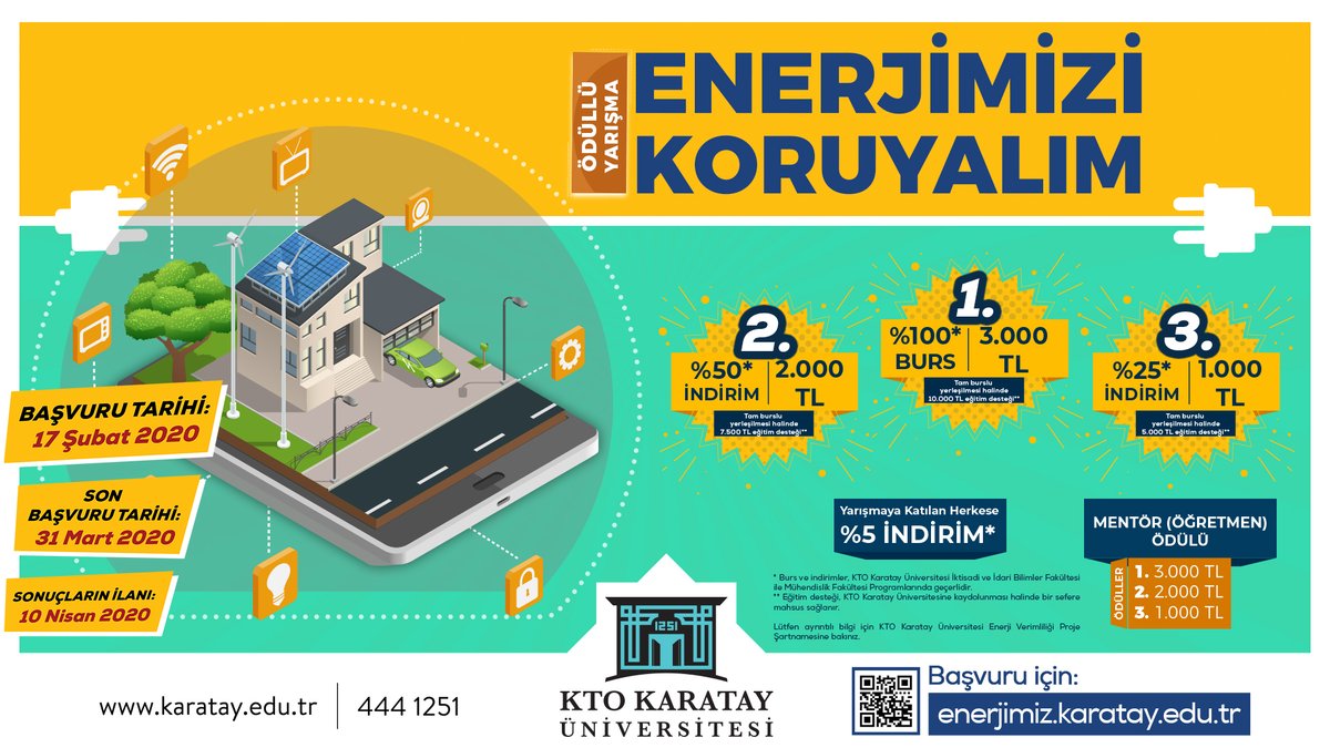 Enerji verimliliği hakkında parlak bir fikrin mi var? Enerjimizi Koruyalım Proje Yarışması'na katıl, büyük ödülü sen kazan! 

Ayrıntılar için:

👇👇👇

enerjimiz.karatay.edu.tr

#enerji #enerjiverimliliği #yarışma #proje