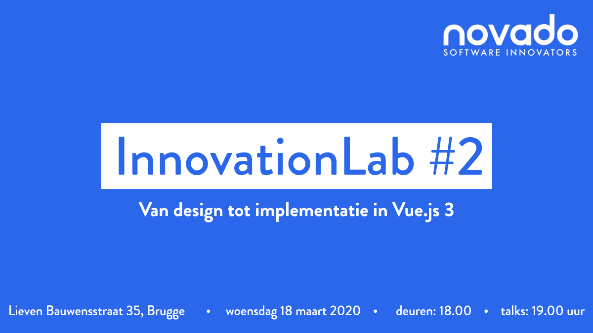 teamnovado's tweet photo. Voor ons tweede InnovationLab nemen onze Software Innovators Pieter, Tijs en Luk je mee in design systems, Vue.js en de Composition API in Vue.js 3.  

Info &amp; inschrijvingen via Meetup 👉 https://t.co/OKl18mV22h

 #software #development #meetup #designsystems #vue.js https://t.co/jLxNjOQmpR