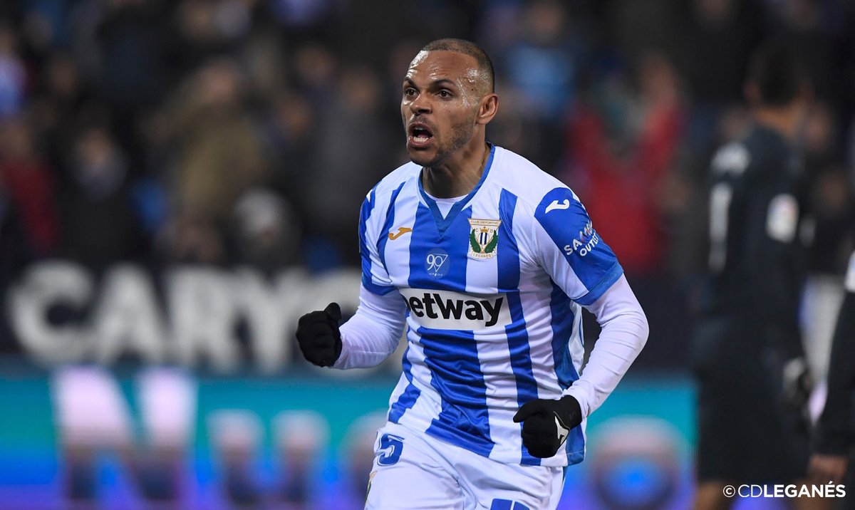 Martin Braithwaite, el tapado del Barcelona, celebra un gol con el Leganés (Foto: CDL).