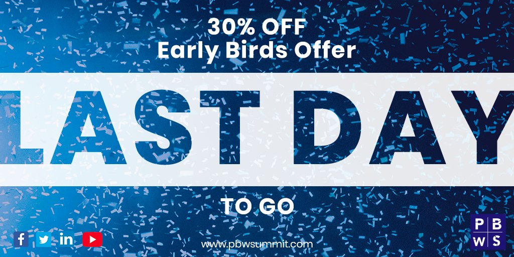 Today is the last day to save 30% on Early Bird tickets for the Paris Blockchain Week Summit!  

Get them here: pbwsummit.com/tickets

#PBWS2020