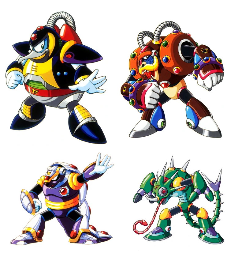 poondonkus's tweet image. I want to talk about the Mavericks from Mega Man X and how their common design elements help unify a bunch of wild designs into something that feels coherent and Whole.