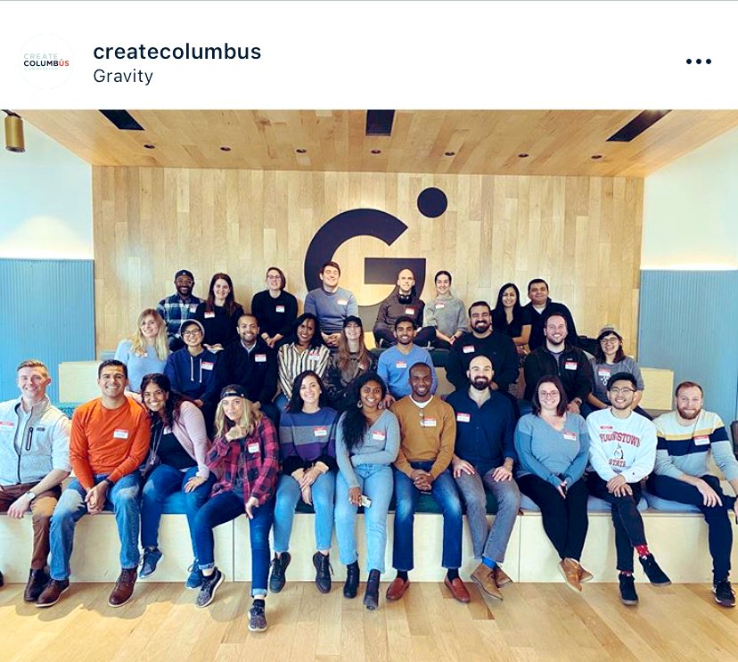 CreateColumbus's tweet photo. This inspired group of young professionals had a great time (re)affirming our mission working to Empower + Advocate! Thanks to @gravitycolumbus for hosting us—the space is amazing! Here’s to a transformational 2020!! #CreateColumbus https://t.co/Lnedn0fFaD
