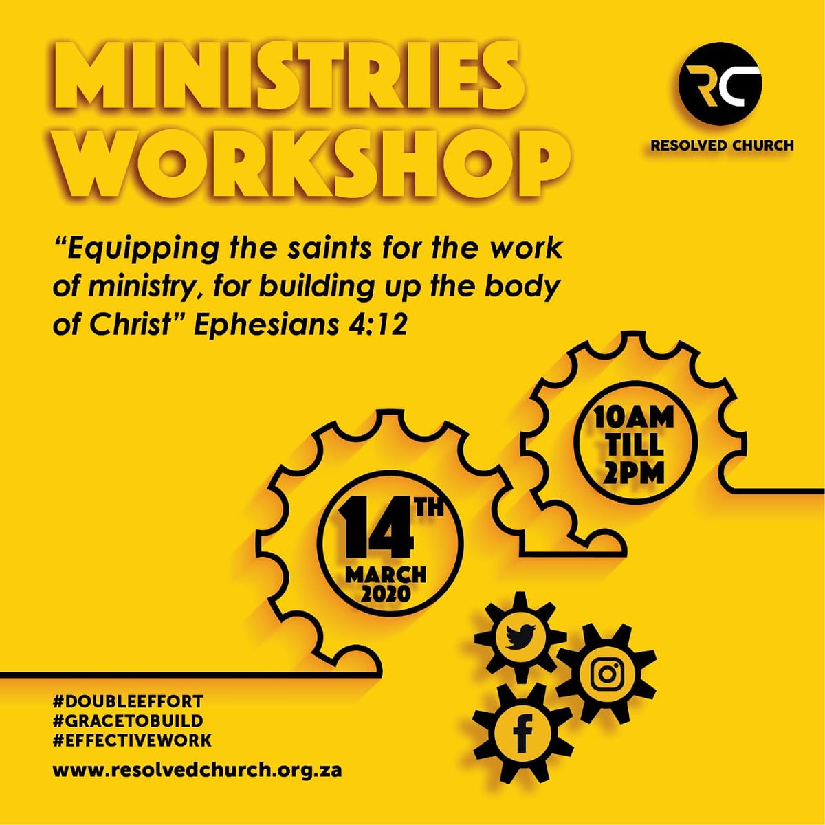 resolved_church's tweet image. #GRACETOBUILD.
#EFFECTIVEWORK.
#DOUBLEEFFORT.