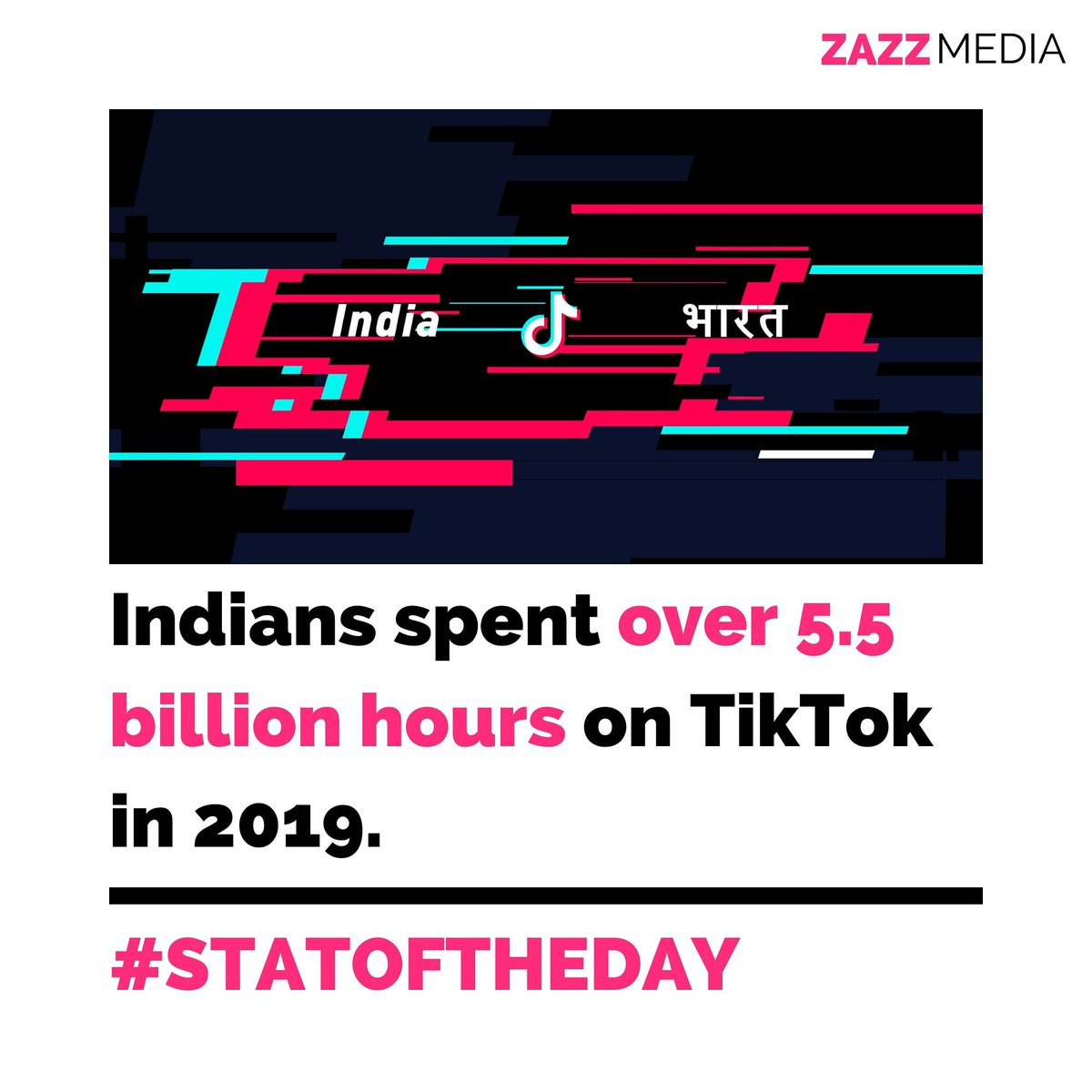 zazzmedia's tweet photo. #TikTokIndia saw Indians spend over 5.5 Bn hours on the app in 2019, App Annie said.

This is an increase of over six times from the 900 Mn hours Indians had spent on TikTok in 2018.

India also emerged as #TikTok's largest market outside it's home base China with 90% increase. https://t.co/YonoIPaS0x