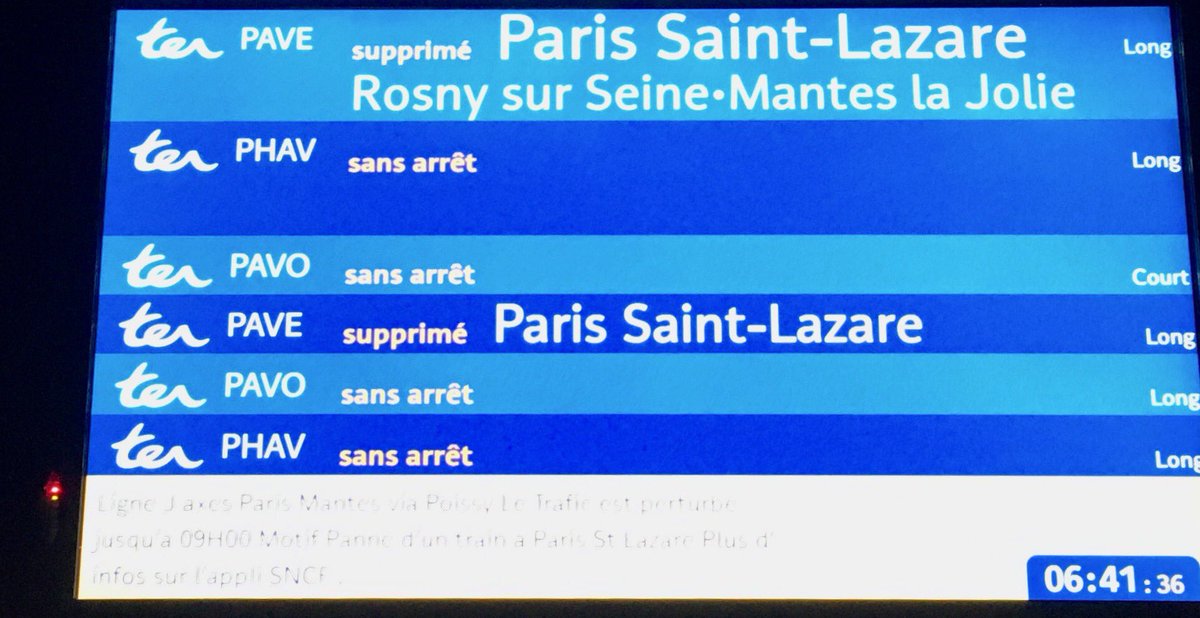 ⁦<a href="/train_nomad_/">Nome</a>⁩  bonjour trains supprimés aucune annonce . C’est lamentable.. donnez-moi le compte Twitter des responsables de ce fiasco pour leur souhaiter une bonne journée 😉