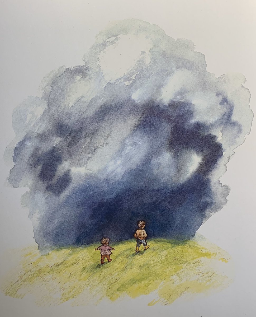ShirleyHughes_'s tweet photo. This week we will be looking at Alfie Weather.

Whether the weather is sunny
Or whether it’s drenching with rain -
A river along the garden path,
A sea of mud in the lane;
Any old weather is Alfie weather... https://t.co/QnnTJLLumb