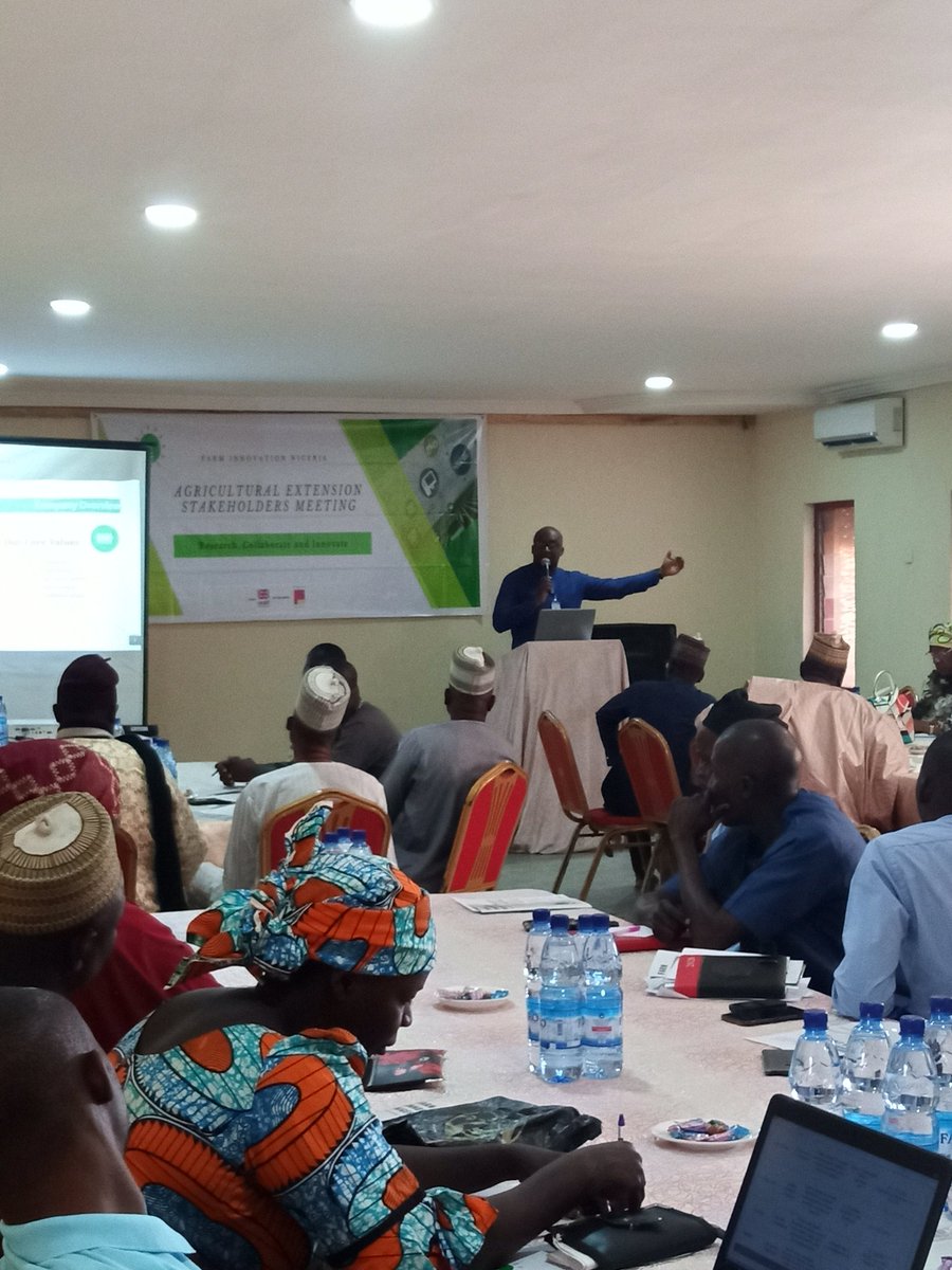 Farmnovation's tweet photo. Ongoing FIN Agricultural Extension Stakeholders Meeting in Yola, Nigeria.

Theme: Strengthening private sector engagement in leveraging technology for digitalized extension and advisory services.

#agtechsolutions #FIN https://t.co/kmSzjstDpS