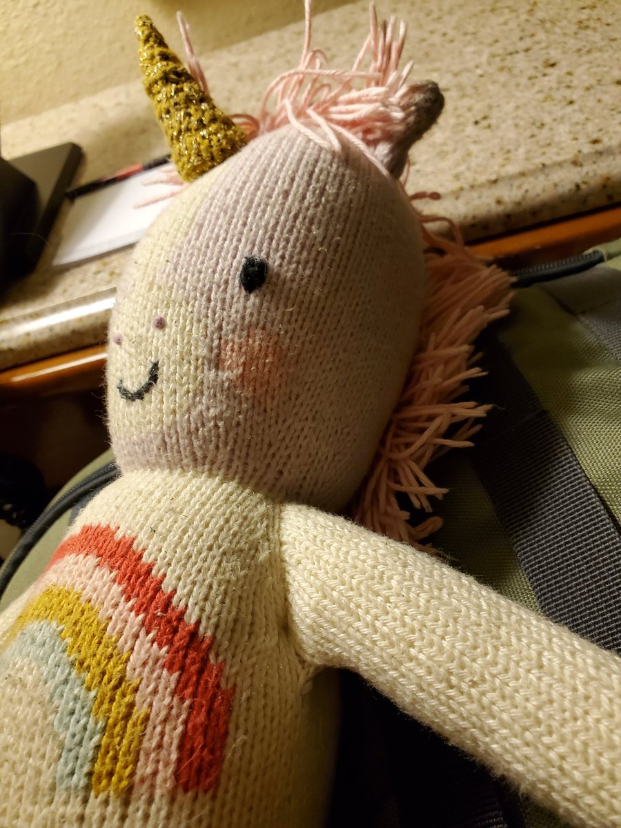 THEKarlaPacheco's tweet photo. Alright twitter. I found this little guy at the Seatac hotel shuttle waiting area, and there weren't any children or twee looking adults nearby, so he might be missing his family. Looks pretty well loved, so someone might be missing them.

Do your thing, I wanna get 'em home https://t.co/qhb0XT1KPJ