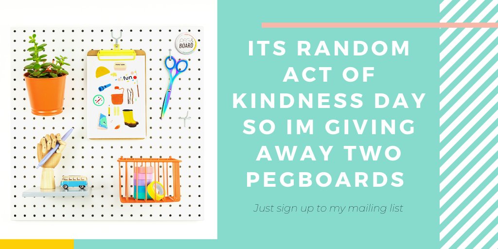 GIVEAWAY - Its national act of kindness day so I've decided to give away not one but two pegboards. To be in for a chance to win a metal pegboard just make sure you're signed up to my mailing list and for a chance to win a Medium ply get over to insta instagram.com/pegandboard