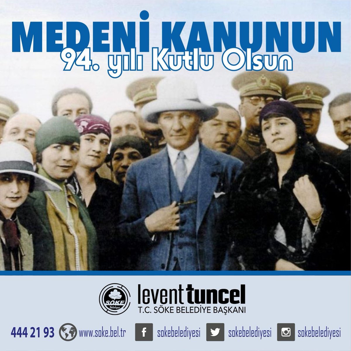 Toplumsal eşitliği temel alan Türk Medeni Kanunu'nun kabulüyle vatandaşlar arasında dil, din, mezhep, ırk ve cinsiyet ayrımının sona erdilişinin 94'üncü yıl dönümünü kutluyor; Büyük Önder Mustafa Kemal Atatürk’ü saygı, özlem ve minnetle anıyorum.
#medenikanun