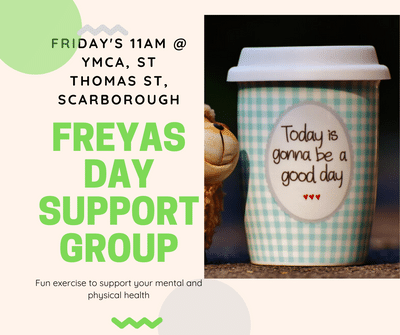 Hey it's #Monday and we're already looking forward to #Friday @YMCAScarborough  with Freya's Support Group from 11am. Have a great week, everyone!