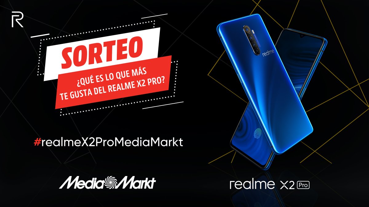 MediaMarkt_es's tweet photo. 🔥 SORTEAZO 🔝 ¡Consigue un realme X2 Pro! 🔥
☝️. Comenta con #realmeX2ProMediaMarkt ¿Qué es lo que más te gusta del realme X2 Pro?
✌️. RT + Sigue a @MediaMarkt_es y @realmeespana

+ info 👉 https://t.co/WY4T8hhL0Z https://t.co/d3W7JpeNJL