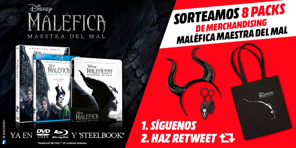 MediaMarkt_es's tweet photo. ¡SORTEAMOS 8 INCREÍBLES PACKS de #Maléfica Maestra del Mal para auténticos fans!🔥 La diadema es muy 🔝🤩
1⃣ Dale RT
2⃣ Síguenos

🎞️ ¿Quieres disfrutar de este peliculón de @DisneySpain en tu sofá? 👉https://t.co/GayvReg9mj

⏱️ Hasta el 23/02
+ info 👉https://t.co/K6KgEMk7mZ https://t.co/2pE5yeqn9K