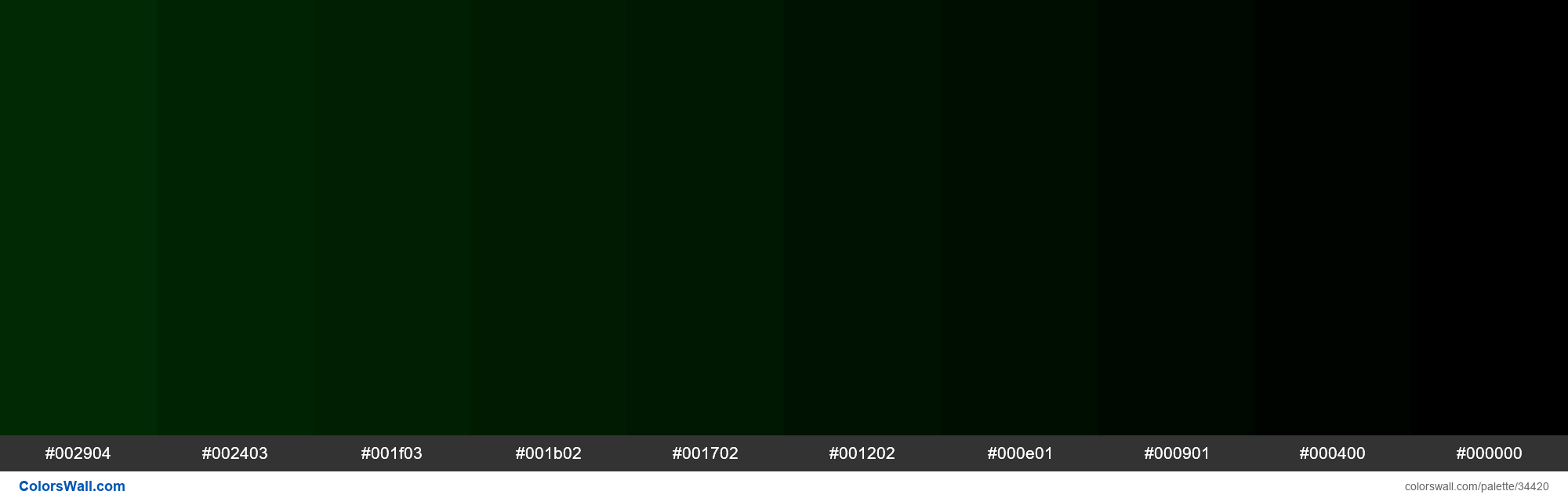 colorswall on X: Shades XKCD Color dark forest green #002d04 hex