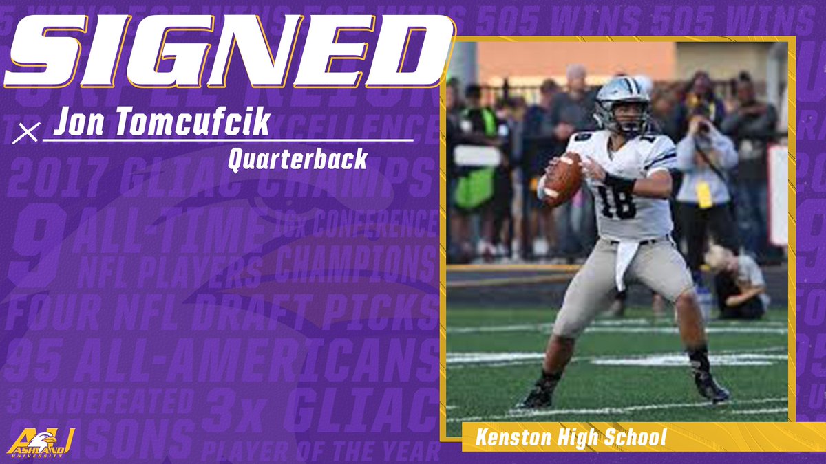 Ashland Football (@ashlandfb) on Twitter photo Jon Tomcufcik is an Eagle! 🏈
#NSD20 🖊️ Jon Tomcufcik is an Eagle! 🏈
#NSD20 🖊️