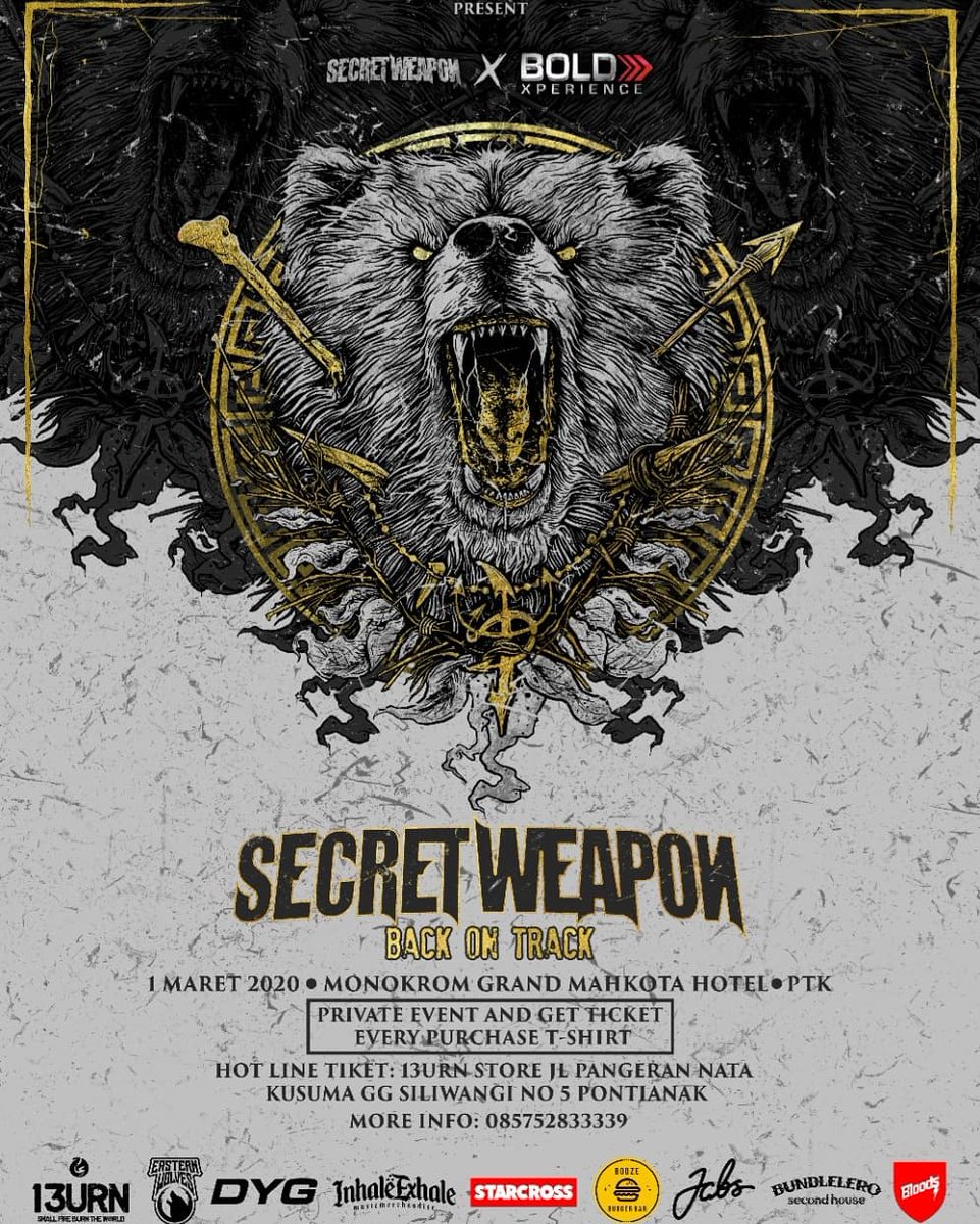 "BACK ON TRACK" COMING UP THIS MARCH !!

SECRETWEAPON x BOLD XPERIENCE PRESENT

PRIVATE PARTY, EXCLUSIVE STAGE &amp; FOR SURE..
RELEASING NEW SINGLE LIVE "Back On Track"

OUR PARTY is gonna be Limited ticket. so GRAB IT FAST !
HOT TICKET SHIRT Available at @13urnstore
#SWBACKONTRACK