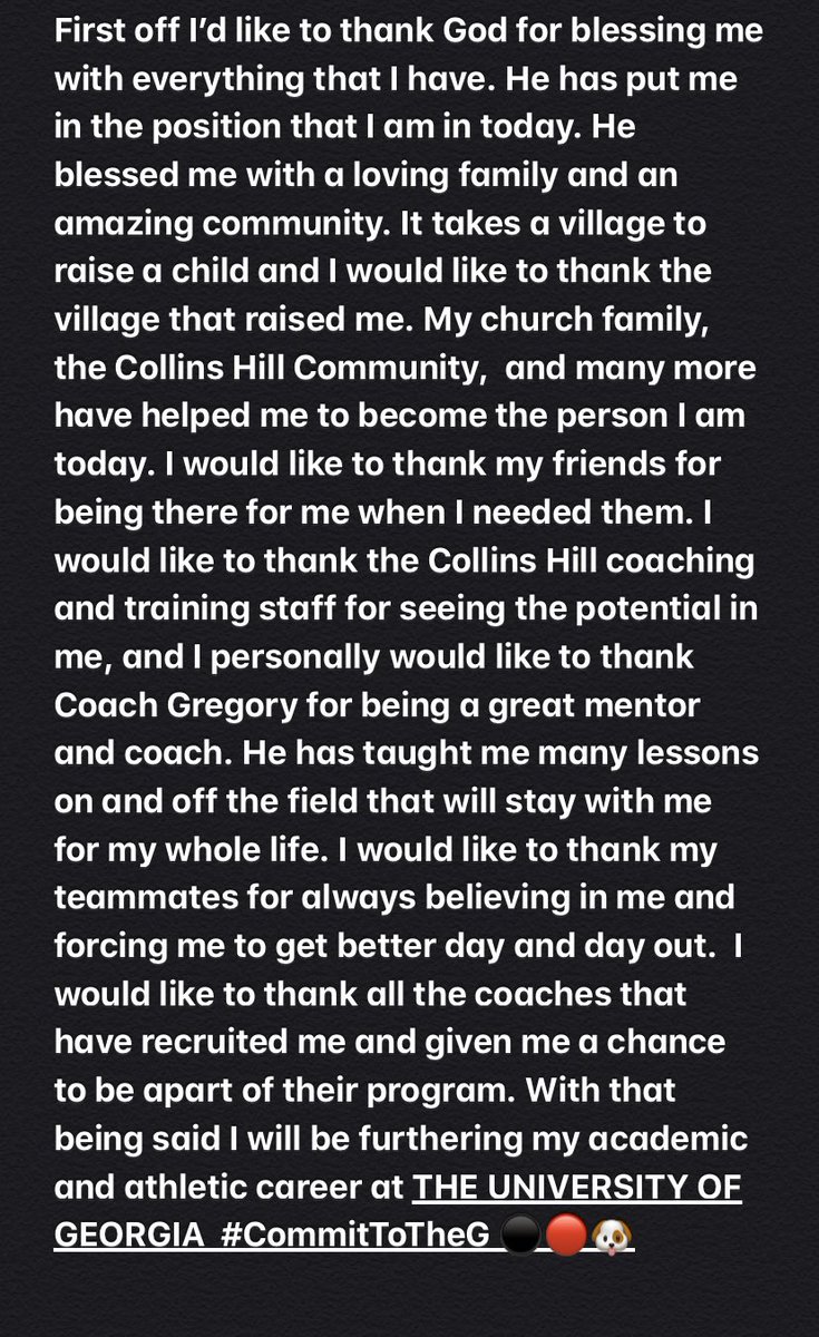 nokizzycam's tweet photo. 100% Committed‼️🐶God’s Plan🙏🏾 @CoachEGordon @KirbySmartUGA @CoachMattLuke @coach_thartley @GregoryLenny @HayHay_50 @CoachBeck56 @_Coach_Williams @DASHGwinnett @bigka54  #CommitToTheG #ATD #GoDawgs https://t.co/SyZklX6VFU