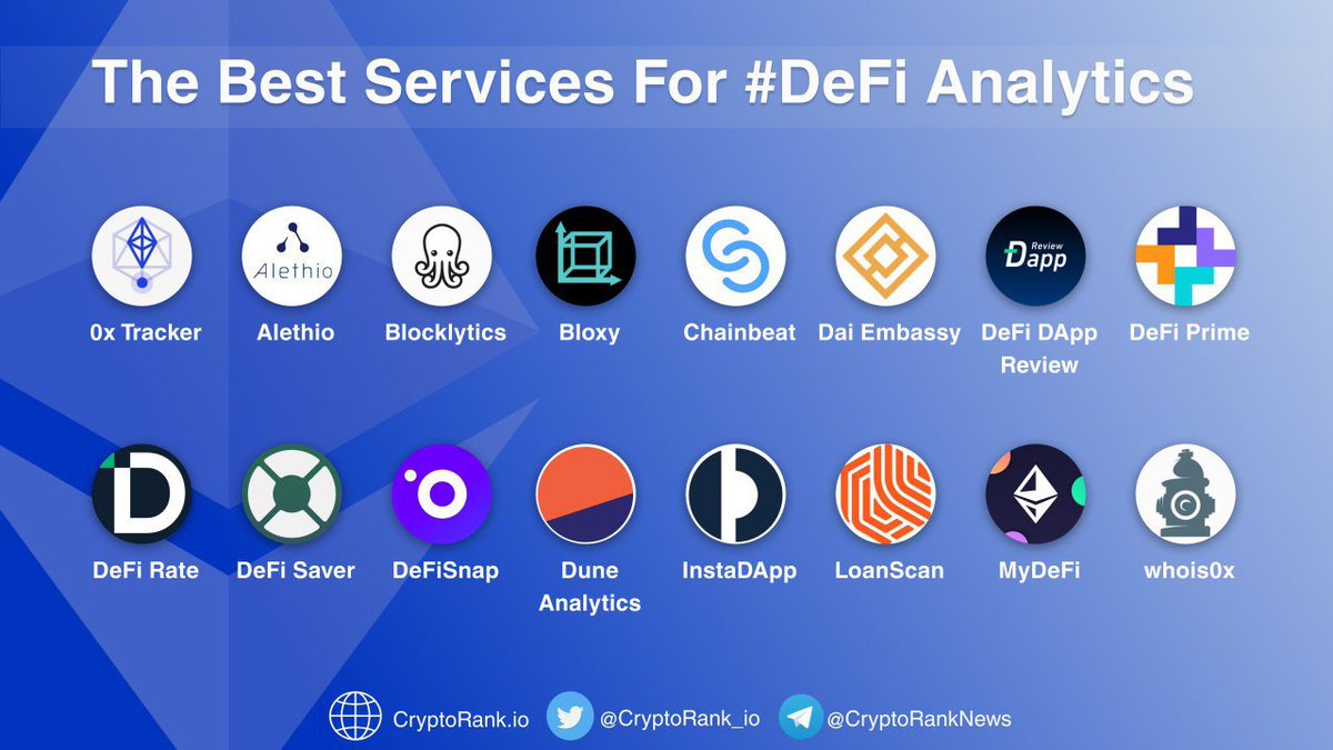 With the #DeFi growth, many great analytical resources have also been created, which I would like to share. 

They will help you to find all the information you need in the DeFi sector.

@Bloxy_info <a href="/DaiEmbassy/">Dai Embassy</a> <a href="/defipulse/">DeFi Pulse</a> <a href="/0xTracker/">0xTracker</a> $ETH #ETH #crypto <a href="/MakerDAO/">Maker is now Sky</a> <a href="/0xProject/">0x</a>