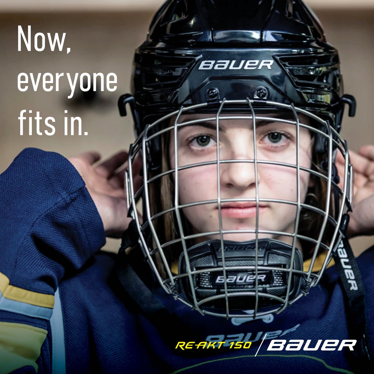 Just three snaps and you’re in. @bauerhockey’s RE-AKT 150 has a freeform adjustment system to create a fit that’s truly your own. #EveryoneFitsIn