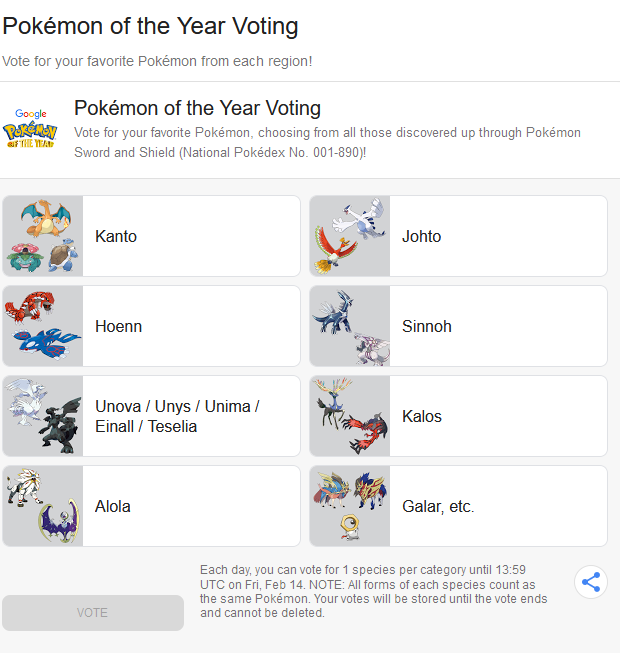 Serebii.net on X: Serebii Update: Pokémon of the Year voting is