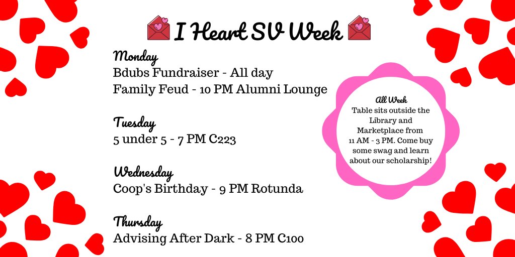 The event line up for NEXT WEEK!!!🤩