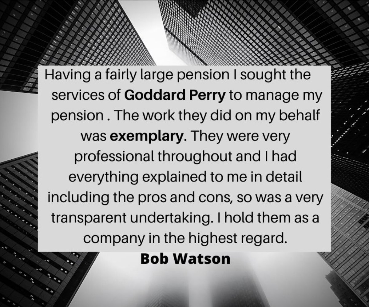 GoddardPerryLtd's tweet photo. Our clients are what makes our business. We strive to provide the best service to all of our clients regardless of the size of their benefits.  
Our team of experts are qualified to provide unbiased advice and to act in the interests of the client.
#IFA #wealth #financialadvice https://t.co/InKbtB1Gon