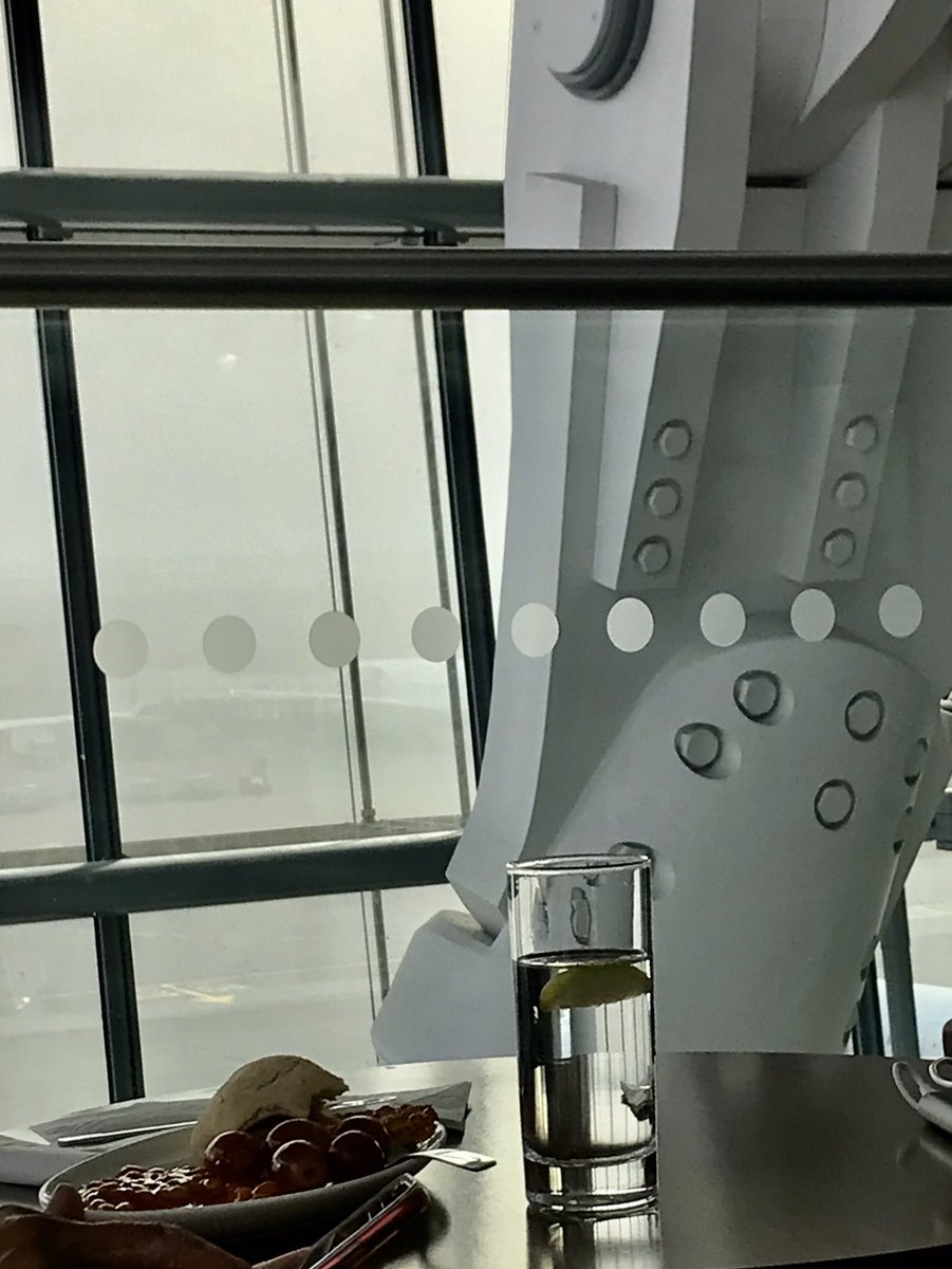 A fellow British Airways passenger enjoying a typical English breakfast of grapes and baked beans