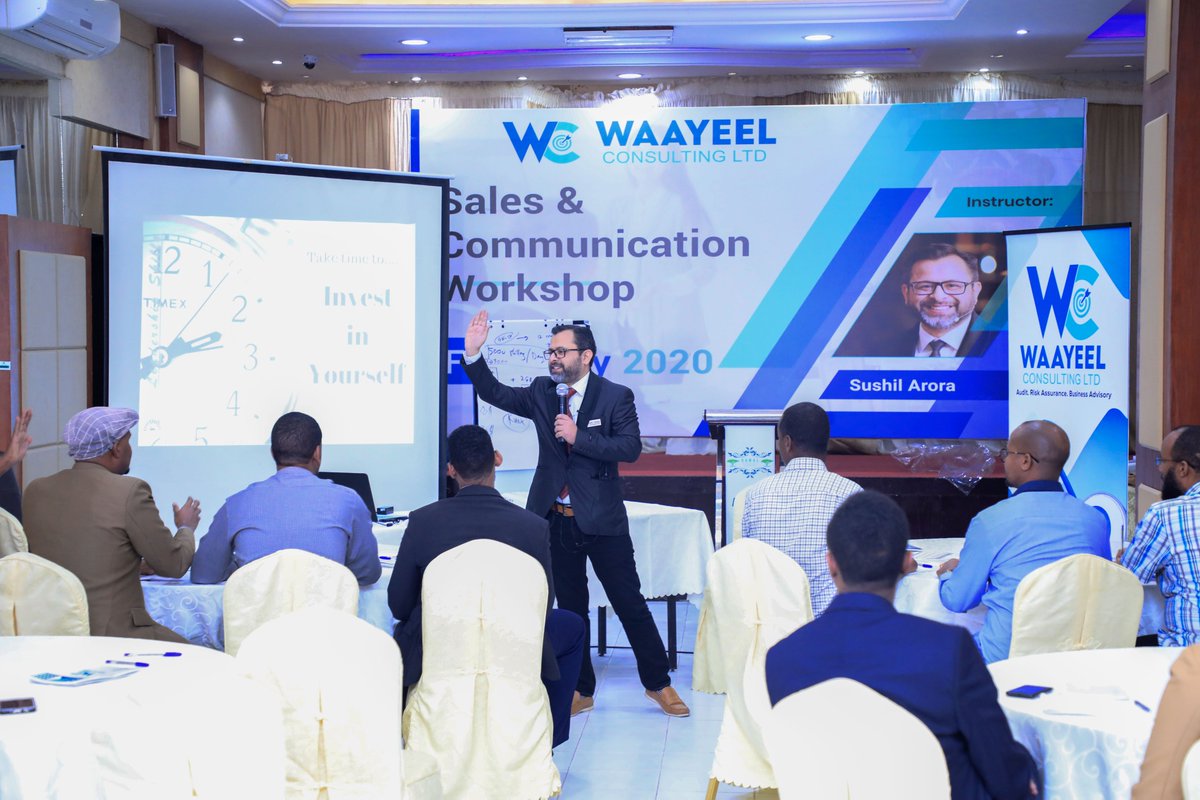 waayeelconsult's tweet photo. Sales & Communication Workshop - Day One
Damal Hotel, Hargeisa
#Sales #Communications
#Waayeelconsulting
#Brightsolutions #Profitableresults https://t.co/R3aiKcRtH3