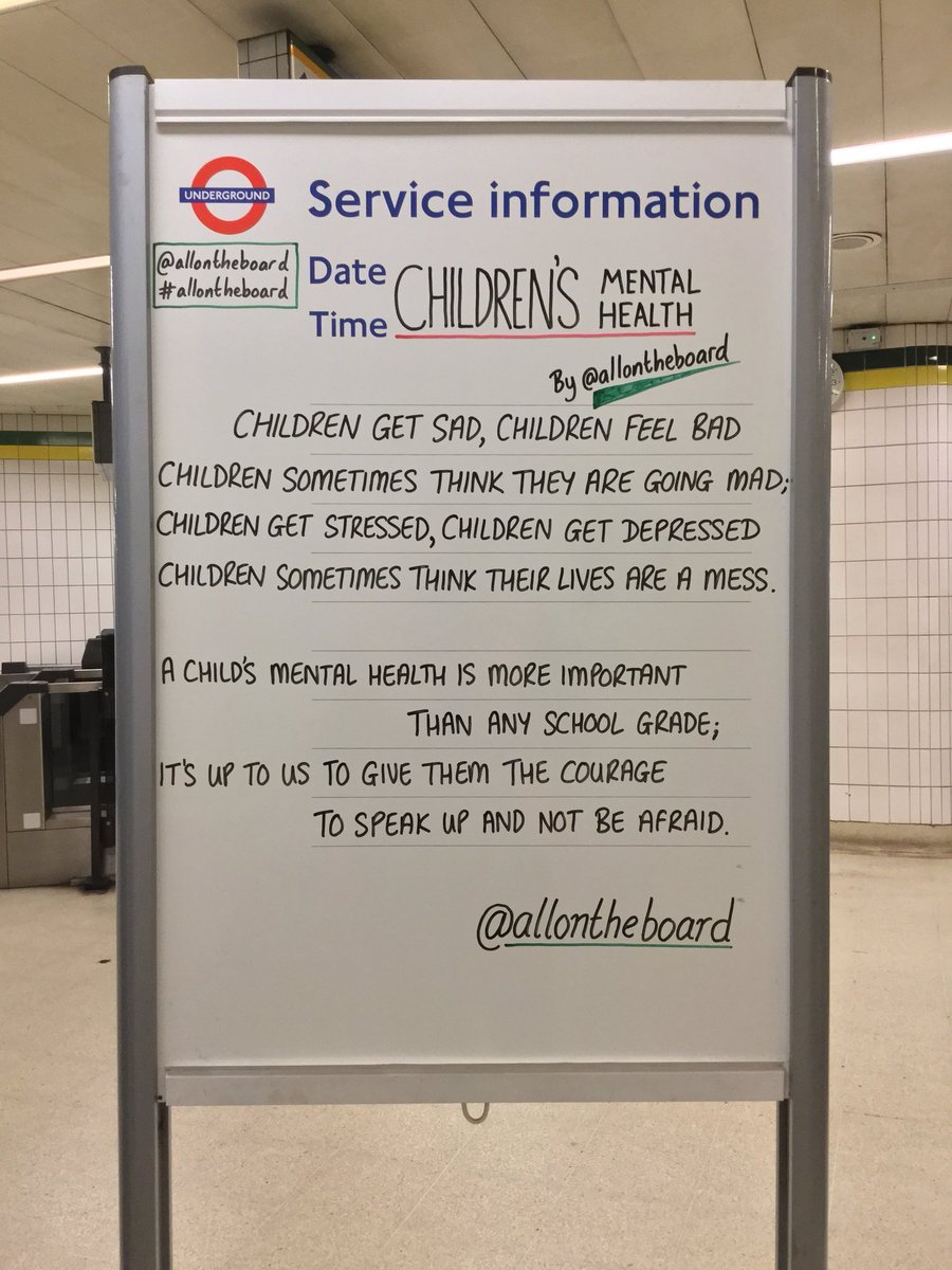 Bravo London Underground for recognising and promoting an extremely important, yet relatively unsupported topic 👏🏻 #ChildrensMentalHealthAwarenessWeek