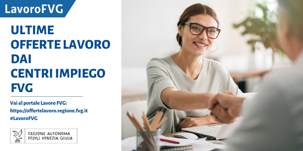 Lavoro_FVG's tweet photo. Consulta le #offertelavoro dai Centri impiego #FVG pubblicate dal 27 gennaio al 3 febbraio divise per territorio: 
🔹Giuliano-Trieste
🔹Isontino-Gorizia-Monfalcone
🔹Medio e Alto Friuli
🔹Pordenonese
🔹Udine e Bassa Friulana.
Leggi la news ➡️https://t.co/O1NNfSM4VH
#LavoroFVG https://t.co/kHZ65l7nmp