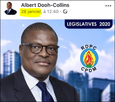 samvicked's tweet photo. La page Facebook du député Albert Dooh-Collins est restée muette pendant 6 ans, 3 mois et 21 jours.
Soit 10 jours avant la proclamation des dernières élections en 2013 et 3 jours après le début de la campagne des élections du 9 Février 2020 https://t.co/oo7qw8nHlZ