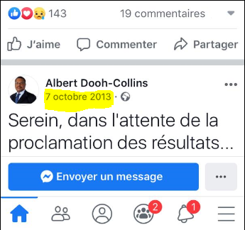 samvicked's tweet photo. La page Facebook du député Albert Dooh-Collins est restée muette pendant 6 ans, 3 mois et 21 jours.
Soit 10 jours avant la proclamation des dernières élections en 2013 et 3 jours après le début de la campagne des élections du 9 Février 2020 https://t.co/oo7qw8nHlZ