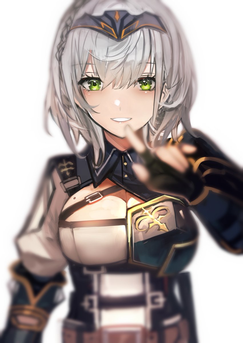 白銀ノエル 「「……どこみてるの?」#ノエラート 」|tarboのイラスト
