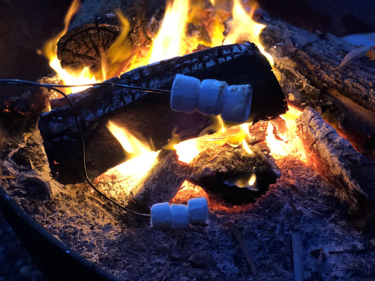 Marshmallows roasting by a camp fire...🤗