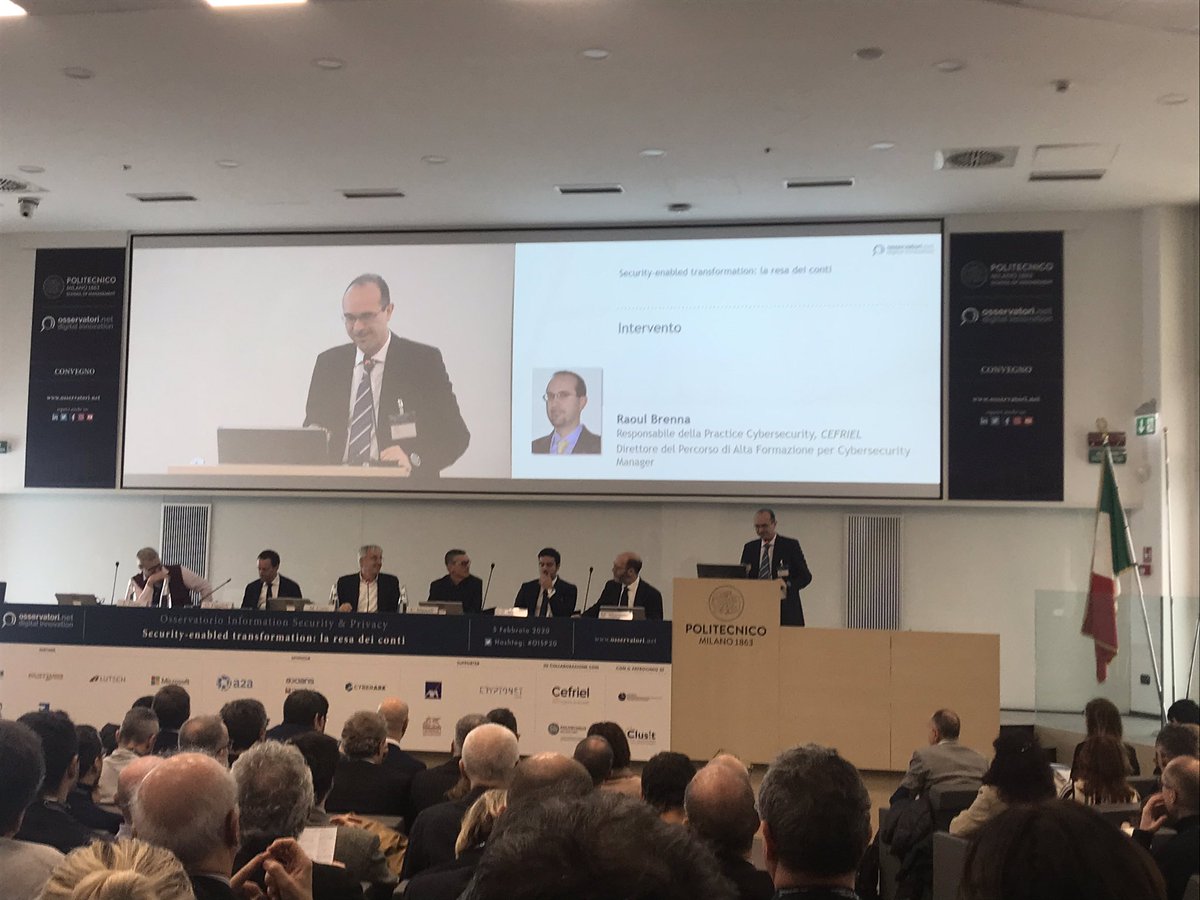 Osserv_Digital's tweet photo. Raoul Brenna @Cefriel interviene a #OISP20 per parlare di #ArtificialIntelligence e #Blockchain: opportunità e rischi per l’#informationsecurity #security https://t.co/30Y2n9myXW