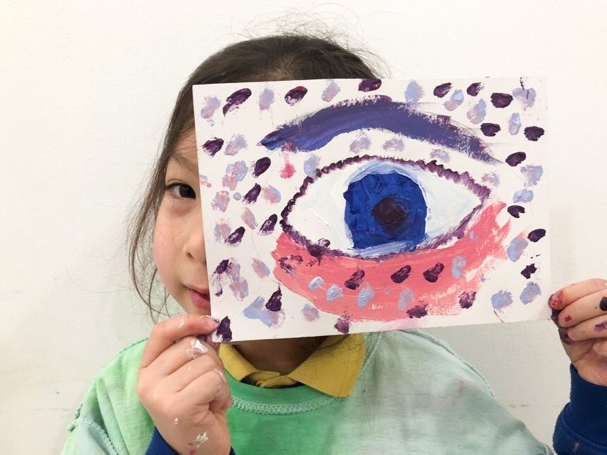 A little bit of #jennysaville inspired work from our after school kiddos #arteducation #wellbeing #kidsart #letthemexperiment