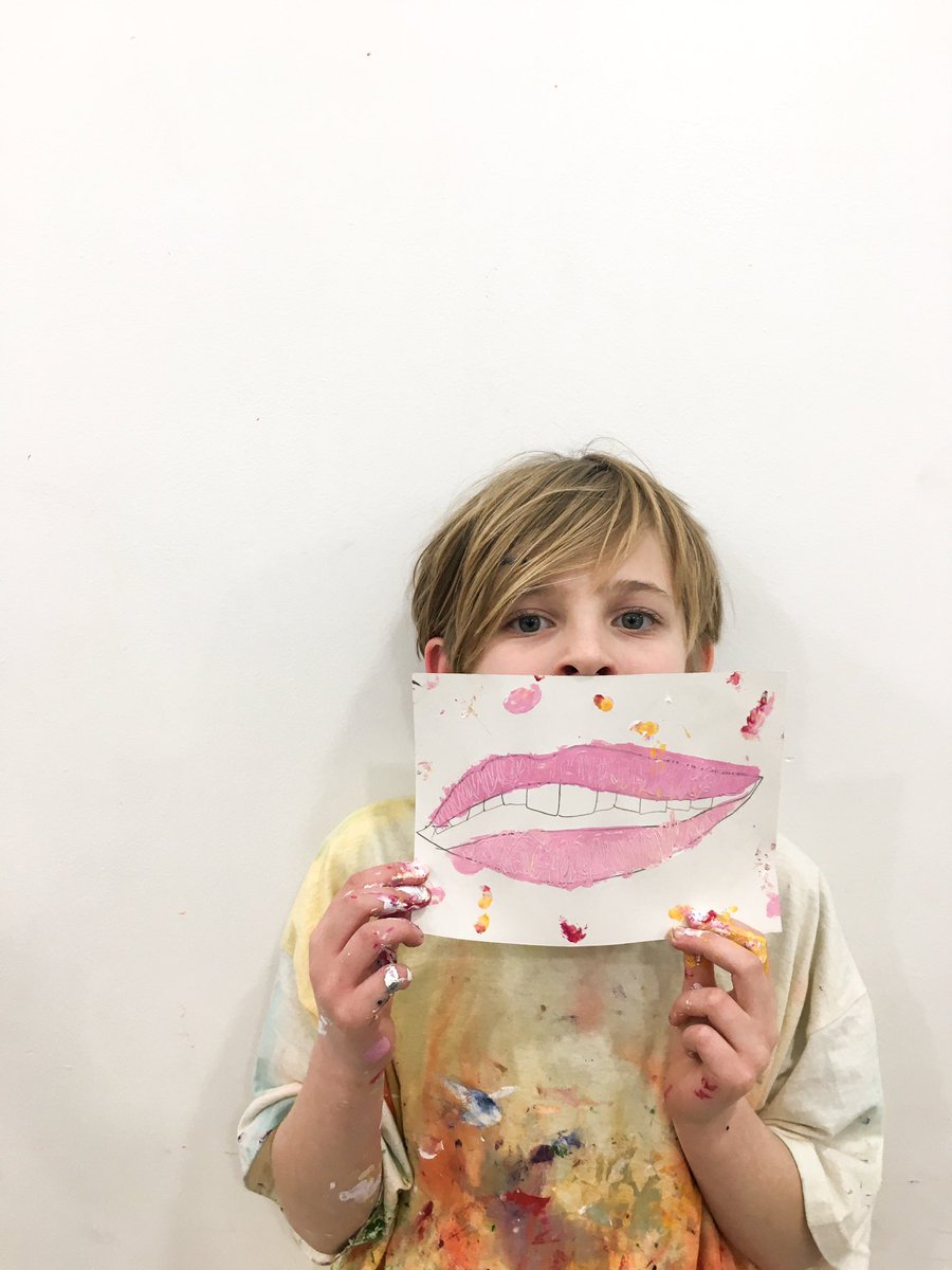 artbashhackney's tweet image. A little bit of #jennysaville inspired work from our after school kiddos #arteducation #wellbeing #kidsart #letthemexperiment